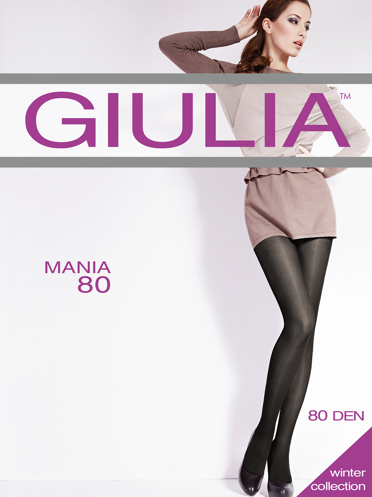 Колготки Giulia MANIA 80 серый