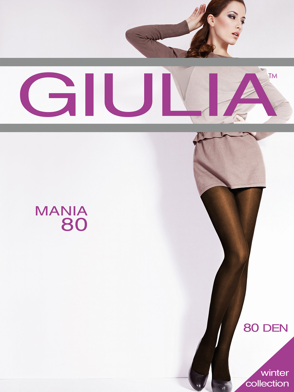 Колготки Giulia MANIA 80 коричневый